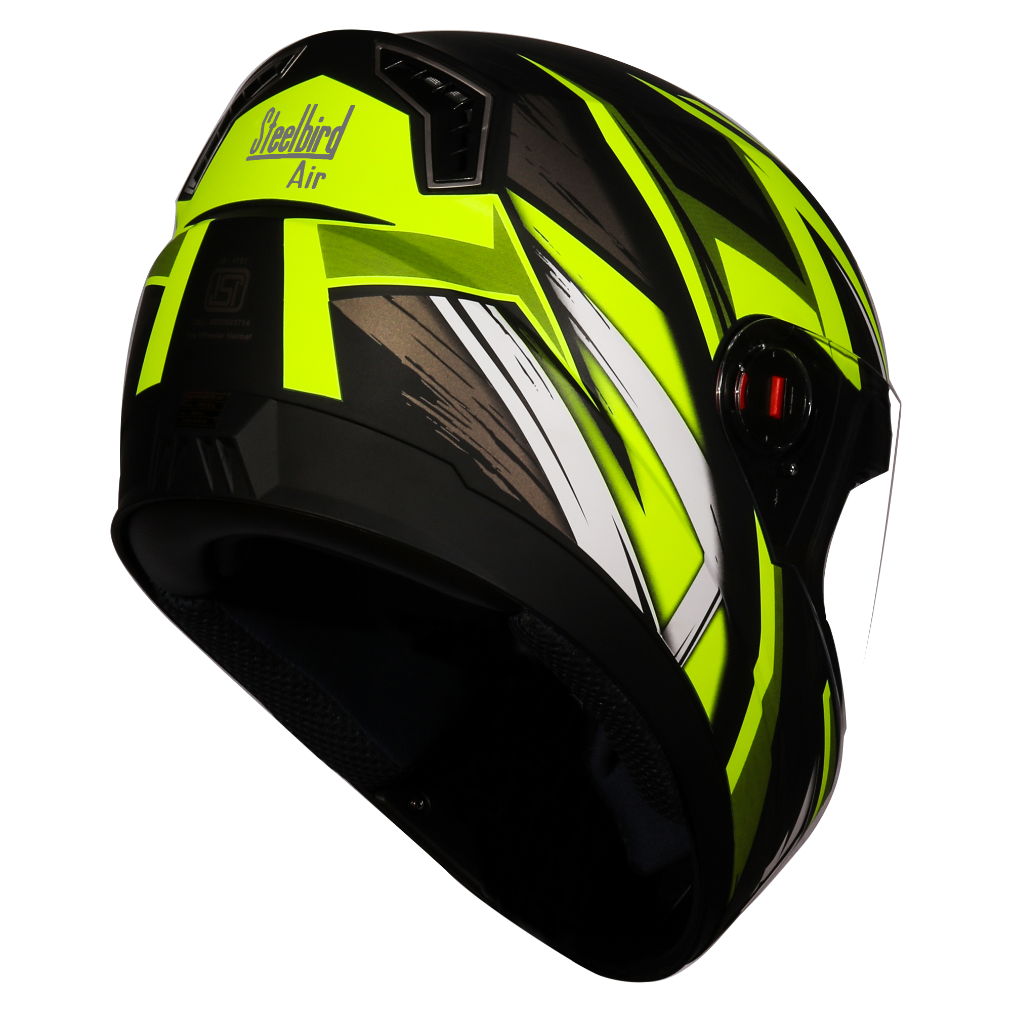 SBA-1 THRYL Mat Black With Neon Yellow ( Fitted With Clear Visor Extra Gold NIght Vision Visor Free)